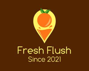 Orange Juice Location Pin logo design