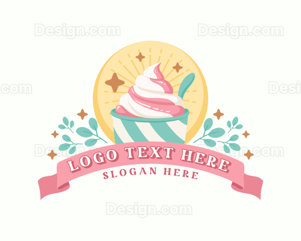 Ice Cream Sundae Dessert Logo