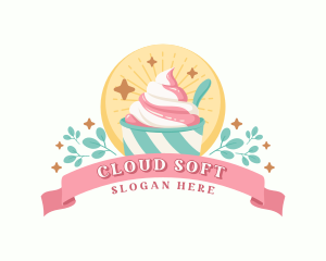 Ice Cream Sundae Dessert logo design