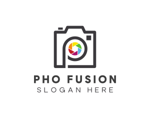 Minimalist Camera P logo design