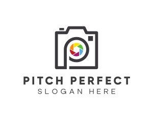 Minimalist Camera P logo design