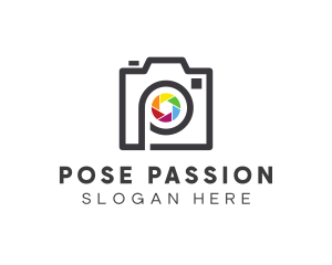 Minimalist Camera P logo design