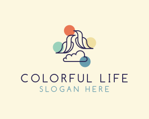 Colorful Cloud Birds logo design