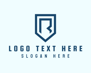 Real Estate - Blue Shield Letter R logo design