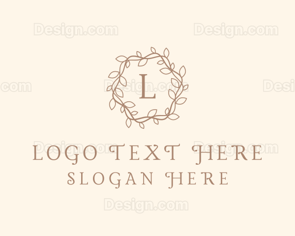 Ornamental Leaves Wreath Logo