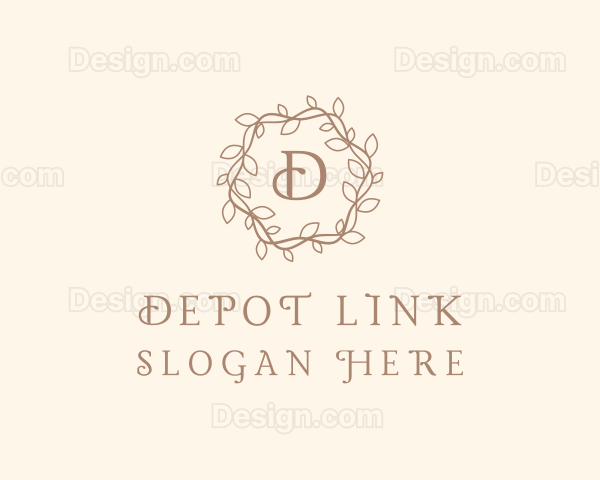 Ornamental Leaves Wreath Logo