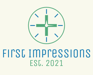 Medical Cross Clock logo design