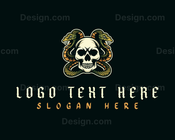 Skull Serpent Snake Logo