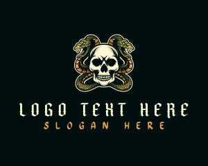 Skull Serpent Snake logo