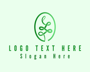 Green Oval Plant logo