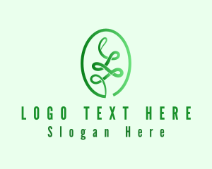 Green Oval Plant Logo