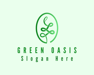 Green Oval Plant logo design