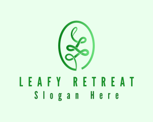 Green Oval Plant logo design