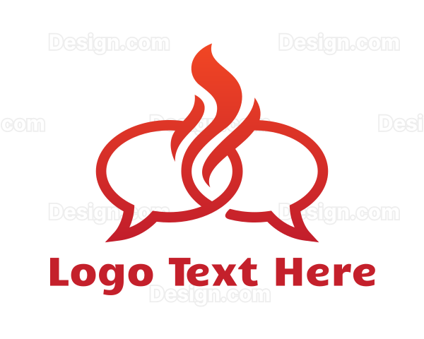 Fire Messaging Chat Logo