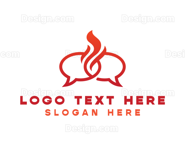 Fire Messaging Chat Logo