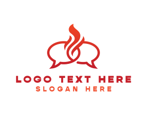 Fire Messaging Chat Logo