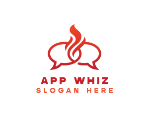 Fire Messaging Chat logo design