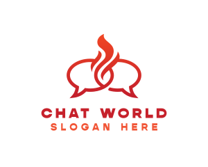 Fire Messaging Chat logo design