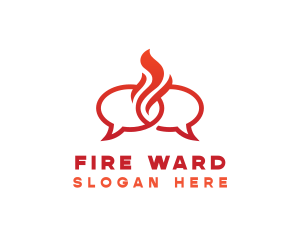 Fire Messaging Chat logo design