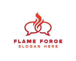 Fire Messaging Chat logo design