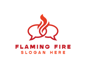 Fire Messaging Chat logo design