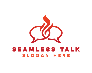 Fire Messaging Chat logo design