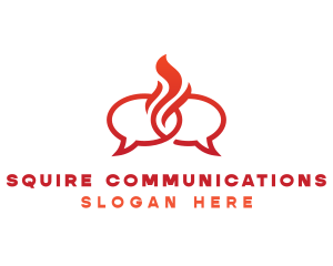 Fire Messaging Chat logo design