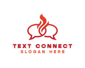 Fire Messaging Chat logo design