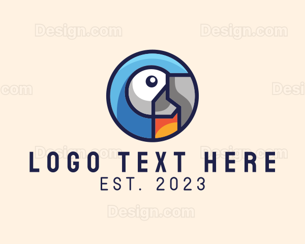 Circle Geometric Parrot Logo