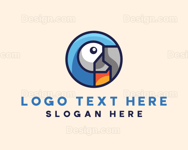 Geometric Parrot Zoo Logo