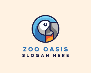 Geometric Parrot Zoo logo design