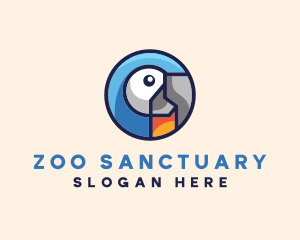 Geometric Parrot Zoo logo design