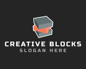 3D Block Cube logo design