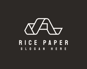 Origami Fold Letter A logo design