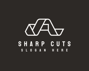 Origami Fold Letter A logo design