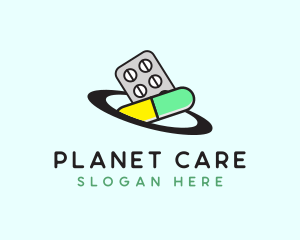 Capsule Drug Planet logo design