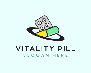 Capsule Drug Planet logo design