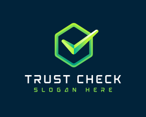 Approved Check Hexagon logo design