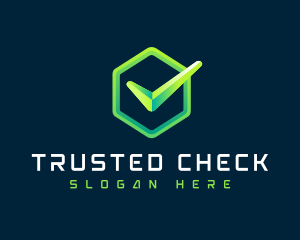 Approved Check Hexagon logo design