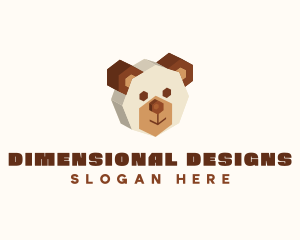 3D Bear Head  logo design