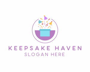 Gift Box Confetti logo design