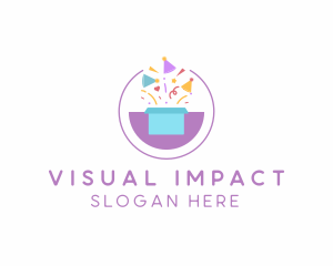 Gift Box Confetti logo design