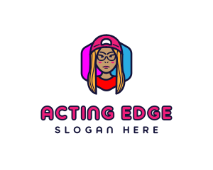 Girl Vlogging Character logo design