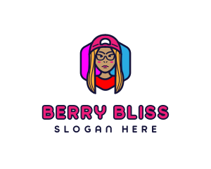 Girl Vlogging Character logo design