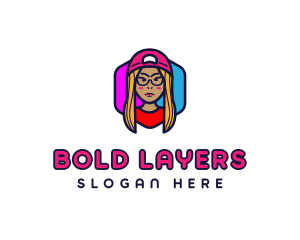 Girl Vlogging Character logo design