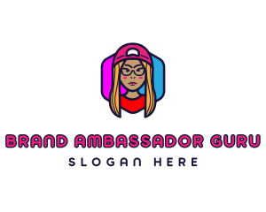 Girl Vlogging Character logo design