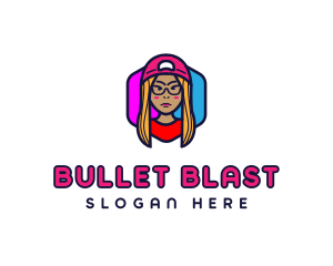 Girl Vlogging Character logo design