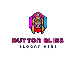 Girl Vlogging Character logo design