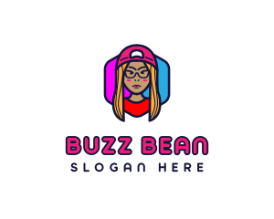 Girl Vlogging Character logo design