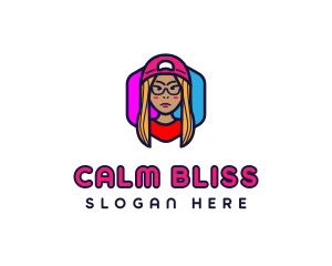 Girl Vlogging Character logo design